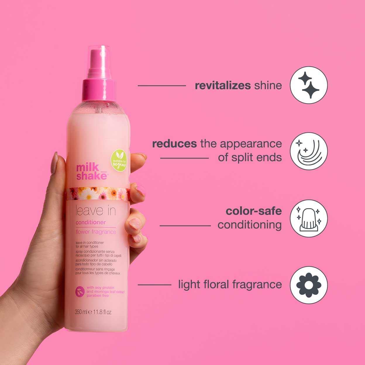 MILK SHAKE Leave-In Conditioner Mit Blütenduft – 350 Ml, Für Trockenes & Gefärbtes Haar
